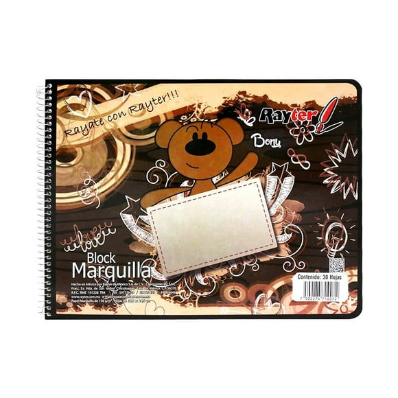 Block marquilla Rayter 30 hojas blancas 1 pza