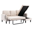 thumbnail image 6 of Resenkos L Shaped 4-Seat Sleeper Sectional Sofa Couch Pull-Out Bed and Storage Chaise Lounge, Beige, 6 of 14