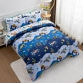 thumbnail image 3 of Juego de ropa de cama A Nice Night Cartoon Car para niños, doble, azul oscuro, 3 of 8