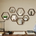thumbnail image 5 of BTY Hexagon Floating Shelves Set of 6 Honeycomb Shelves for Wall Wood Farmhouse Storage Home Decor Shelf Wall Mounted Wooden for Bedroom Living Room Nursery, Rustic Brown, 5 of 8