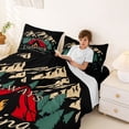 thumbnail image 3 of Castle Fairy Camping Graphic Full Size Sheets 4-Piece for Teens, "Always Exploring" Print Bed Sheets for Bedroom, Red Green, 3 of 6