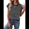 thumbnail image 2 of Suéter Casual de Rayas con Mangas y Bloques de Color, Negro, Talla XL, 2 of 9