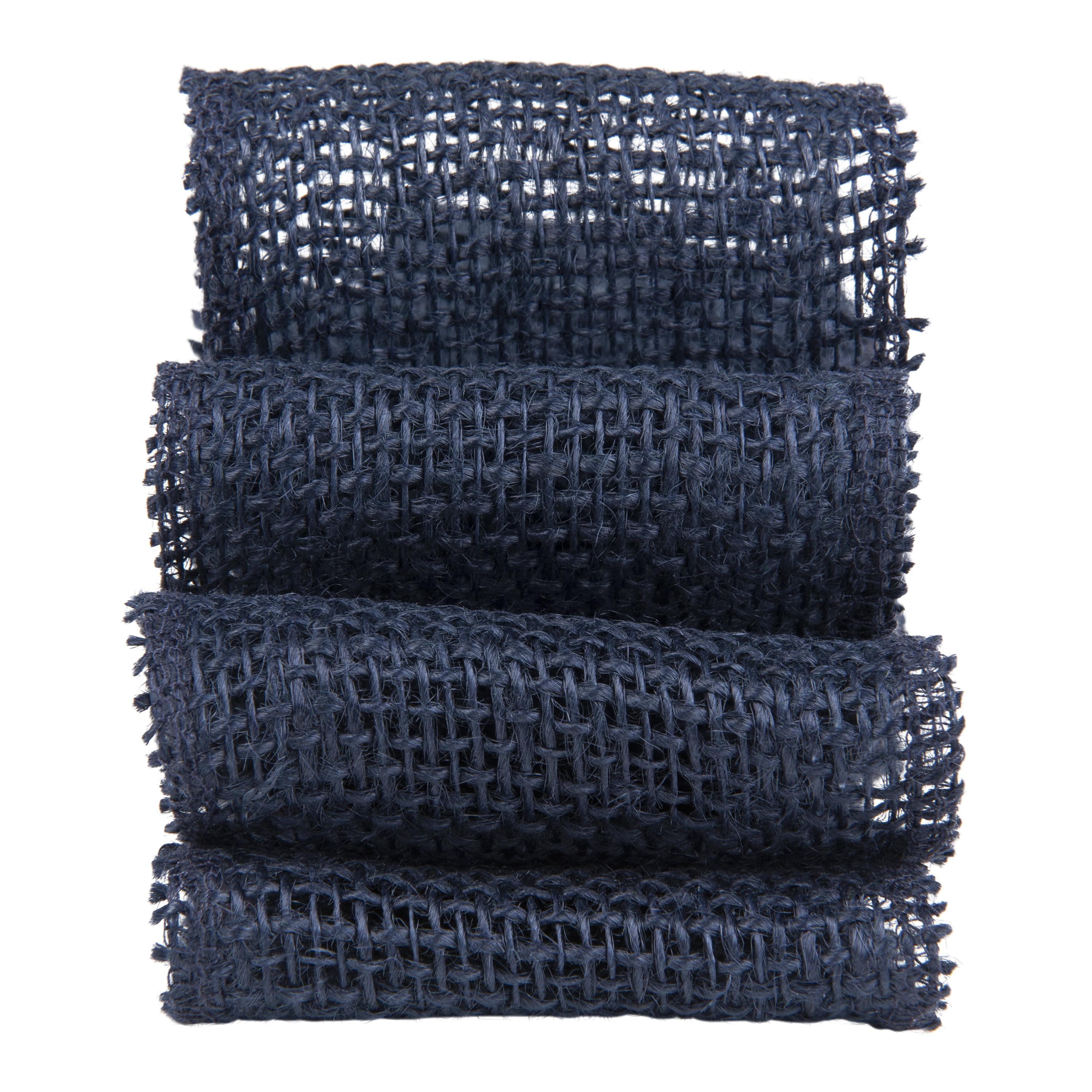Love, Laugh, Craft Jute Burlap Roll Precut, Finished Edges, 3"W x 5-Yards, 740-36, Navy Blue