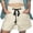 White, variant on Women's High Waisted Denim Shorts, Baggy Distressed Hem Jean Shorts, Elastic Drawstring Waist Casual Straight Leg Shorts, Loose Fit Ripped Casual Summer Shorts Black L