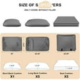 thumbnail image 3 of Kullavik Outdoor Patio Cushion Covers,Water-Resistant 25.4 x 25.4 x 4 inch Patio Furniture Chair Cushion Slipcover,Grey, 3 of 7