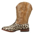 thumbnail image 3 of Roper Girls Glitter Leopard Square Toe Cowboy   Mid Calf Boots, 3 of 5