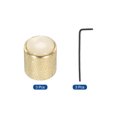 thumbnail image 3 of Uxcell Guitar Bass Dome Knobs White Shell Top 6mm Gold Metal Volume Tone Control with Inner Hexagon Spanner 3 Pack, 3 of 6