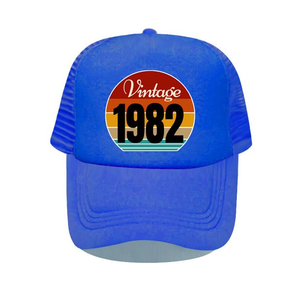 Vintage 1982 Printed Snapback Cap Retro Aged to be Perfected Since 1983 Baseball Hat Rainbow Trucker Hat For Birthday Gift YP06556-60cm for adult Gao Jinjia LED