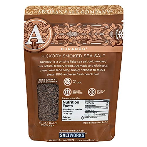 SaltWorks Durango Hickory Smoked Artisan Zip-Top Pouch, Sea Salt, 3 Ounce