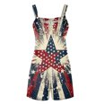 thumbnail image 5 of JULMCOMO 4th of July Rompers for Women American Flag Sleeveless Casual 1776 250th Year Outfits Independence Day Red White Blue Short Pants with Pockets Sky Blue L, 5 of 6