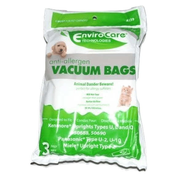 Kenmore Upright Type U, L, O Allergen Bag 3 Pk Part A159