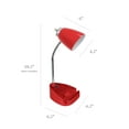 thumbnail image 3 of Simple Designs 18.5" Gooseneck Organizer Desk Lamp with iPad/Tablet Stand and Charging Outlet, Red, 3 of 8