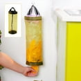 thumbnail image 3 of Bewildely Dispensador de soporte para bolsas de plástico, organizador de bolsas de basura de malla plegable colgante, soporte para bolsas de Almacenamiento y organización del hogar Amarillo, 3 of 5