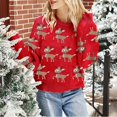 thumbnail image 3 of Pull de Noël pour Femmes avec Motif de Renne Manches Longues Col Rond Décontracté pour Fêtes, 3 of 8