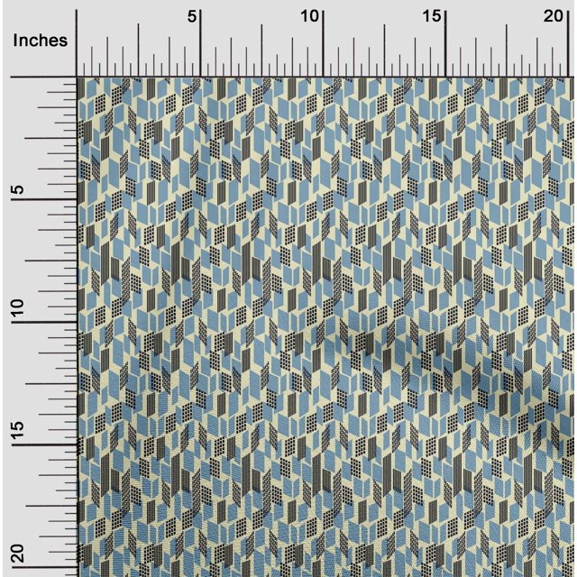 oneOone Cotton Cambric Fabric Parallelogram Geometric Print Fabric BTY 56 Inch Wide