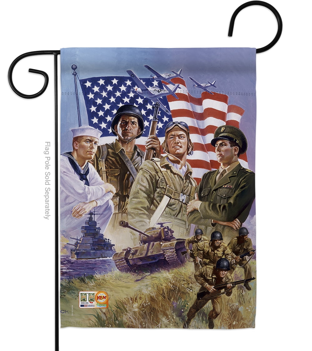 The Armed Forces Americana Patriotic Impressions Decorative Vertical 13 X 18 5 Double Sided Garden Flag Walmart Com Walmart Com