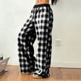 thumbnail image 5 of Plaid Pajama Pants Women Elastic Waist Drawstring Loungewear Pant Casual Checkered Printed Loose Fits Wide Leg Lightweight Comfy Sleepwear Pant, 5 of 9
