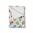 thumbnail image 2 of Cartoon Soft Flannel Fleece Throw Blanket, Dotted Background Colorful Owls Various Facial Expressions Angry Happy Confused, Cozy Plush for Indoor and Outdoor Use, 50" x 70", Multicolor, by Ambesonne, 2 of 6