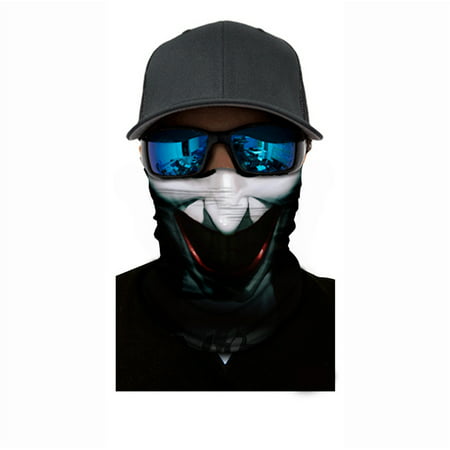 Moretek 3D Polyester Headband for Halloween, Breathable Sunscreen Polyester Mask Neck Face Mask Halloween Props for Outdoors