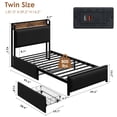 thumbnail image 2 of Bed Frame with 2 Storage Drawers and Charging Station, Upholstered Platform Bed Frame with Storage Headboard, 2 of 6