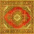 thumbnail image 1 of Ahgly Company Indoor Square Medallion Yellow Traditional Area Rugs, 5' Square, 1 of 4