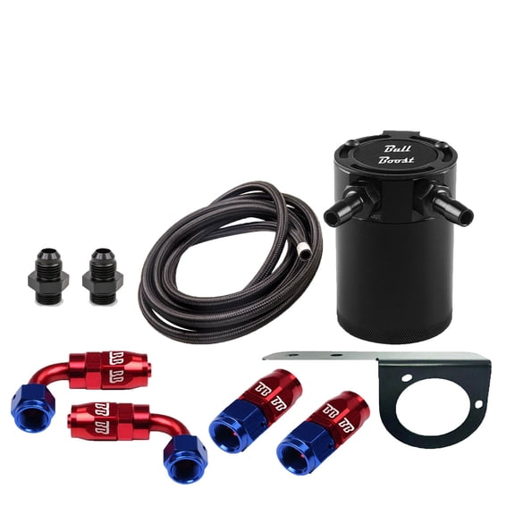 Bull Boost Performance AN10 Motor Oil Catch Can with 5ft Hose, Universal Automotive Specialty Parts