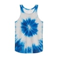 thumbnail image 4 of BLTIBY Men's Tank Top Tie Dye Graphic Sleeveless Beach Shirts Crew Neck Pullover Blouse for Vacation Gym Running Workout Sky Blue L, 4 of 6