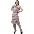 thumbnail image 3 of Moomaya Designer Printed One Shoulder Bell Sleeve Kurti w/ Pants Ethnic Clothing Sets For Women, 3 of 7