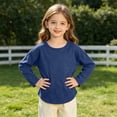thumbnail image 6 of Tsivenald Boys Sweatshirt Shirts Crew Neck Pullover Kid Fleece Sweatshirt Lightweight Long Sleeve Tops, Blue, Age 10-11 Years, 6 of 8