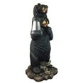 thumbnail image 4 of Rustic Black Bear Carrying Cub On Shoulder Family Statue Solar LED Lantern Light, 4 of 4