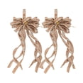 thumbnail image 2 of 2 Pcs Large Christmas Wreath Bows Decor, Burlap Holiday Door Hanging Ornament, Rustic Outdoor Party Accent for Tree Topper, Garland, Mantel, Home Seasonal, 2 of 6