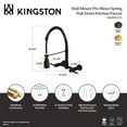 thumbnail image 4 of Kingston Brass GS8280CTL Continental Double-Handle 2-Hole Wall-Mount Pre-Rinse Bridge Kitchen Faucet in Matte Black, 4 of 5