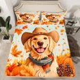 thumbnail image 2 of Manfei Kawaii Pet Dog Queen Sheet Sets,Fall Maples Pumpkin Flat SheetRustic Pine Cone Queen Fitted Sheet For Teens,Luxury Bedroom Decor,4-Piece, 2 of 7