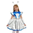 thumbnail image 1 of YONGHS Tenues Alien pour Filles Habiller Homme de l'Espace Robe Métallique avec Manches Bras Ensemble de Cerceau Cheveux Argent 8, 1 of 6