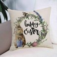 thumbnail image 3 of 18X18 Inch Set of 4 Easter Pillow Covers Rabbit Bunny Throw Cushion Cover Happy Easter Spring Decor, 3 of 5
