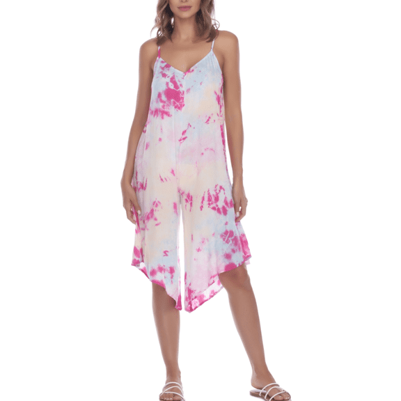 Raviya PETUNIA TIE-DYE Sleeveless Jumpsuit Swim Cover-Up, US X-Large