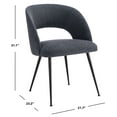 thumbnail image 3 of SAFAVIEH Couture Cromwell Mid-Century Polyester Solid Dining Side Chair, Navy/Black, 3 of 12
