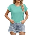thumbnail image 2 of Heisall Womens Tops Round Neck Loose Solid Color Tshirts Tank Tops Casual Fashion, 2 of 8