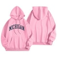 thumbnail image 4 of Bibifish Hoodies For Women Michigan City Letter Print Fall Trendy Preppy Hoodies Long Sleeve Female Pullover Tops With Pocket, 4 of 4