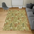 thumbnail image 2 of Floral Turkish Area Rug, Vintage Garden Plants Herbs Flowers Botanical Classic Design Illustration, Soft Carpet for Living Room Decor with Distressed Look, 5.2' X 7.6', Dark Orange, by Ambesonne, 2 of 4