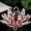 Lotus Crystal Glass Figure Paperweight Ornament Feng Shui Decor Collection