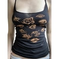 thumbnail image 2 of DuAnyozu Women Camisole, Spaghetti Straps Slim Fit Summer Tops Vintage Tank Vest E-girl Gothic Eyes Print, 2 of 8