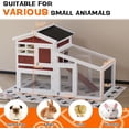 thumbnail image 3 of Rabbit Hutch with Run 2-Tier - Large Wooden Weatherproof Cage for Rabbits/Guinea Pigs/Chickens, Pull-Out Tray & Metal Ramp, Expandable Indoor/Outdoor, Rufous White, 3 of 7
