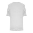 thumbnail image 5 of DeHolifer Women's Casual T-Shirts Solid Color Reglan Sleeve Short Sleeve Crewneck Pullover Top Loose Summer Trendy T-Shirts White M, 5 of 6