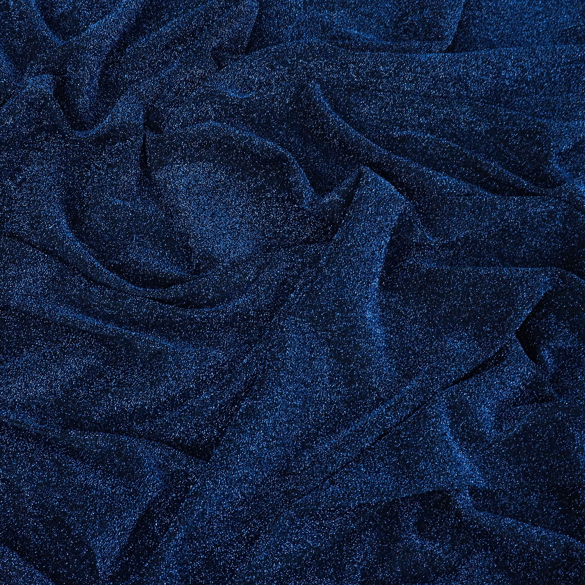 Romex Textiles Polyester Spandex Shiny Lurex Knit Fabric - Black/Royal
