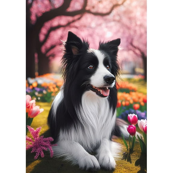 Border Collie - Best of Breed DCR Spring Garden Flag 12" x 17"