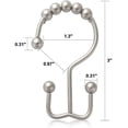 thumbnail image 2 of Shower Curtain Hooks Rust Resistant Shower Curtain Rings Metal Double Glide Rollers Shower Hooks For Bathroom Shower Curtain Rods Curtains, Set Of 12, Nickel, 2 of 7