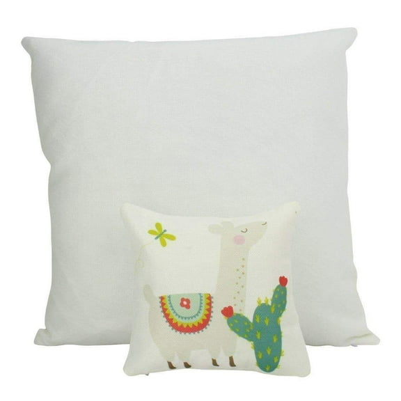 MINI Llama with Green Cactus | Pillow | Good Vibes Only | Cactus Pillow | Positive Vibes |South West | Tiny House Decor | Lumbar Pillow