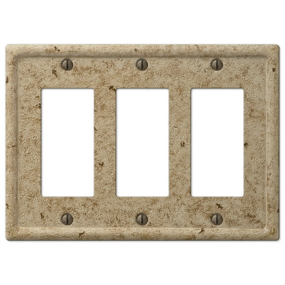 Amertac 8351RRRNC 3 Rocker GFCI Texture Stone Noce Wallplate