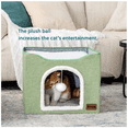 thumbnail image 4 of Casa Y Cama Plegable  Bloosom Para Gato Con Cojín Suave, Verde Claro, 4 of 4
